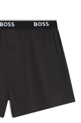 Two-pack of cotton pyjama shorts, Black / Grey