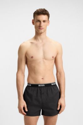 Two-pack of pyjama shorts in cotton, Black / Grey