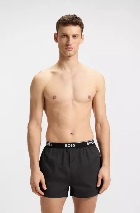 Two-pack of cotton pyjama shorts with logo waistbands
