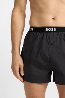 Set van twee katoenen pyjamashorts, Zwart / grijs