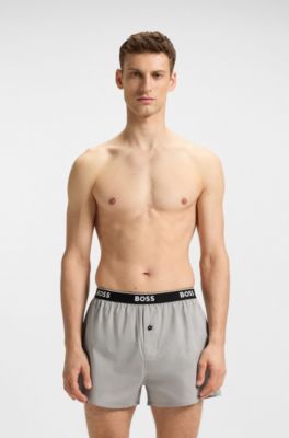 Lot de deux shorts de pyjama en coton, Noir / Gris