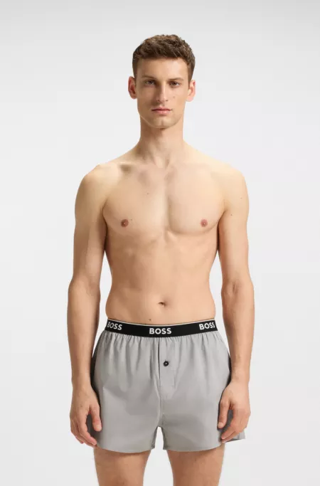 Two-pack of cotton pyjama shorts with logo waistbands