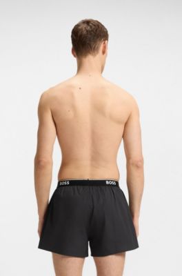 Two-pack of cotton pyjama shorts, Black / Grey