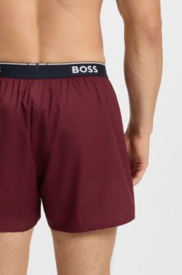 Two-pack of cotton pyjama shorts, Black / Red