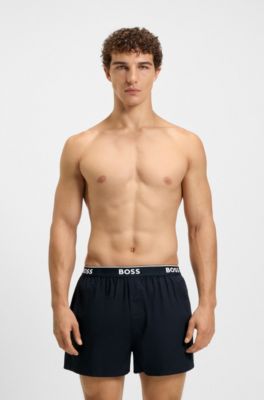 Set van twee katoenen pyjamashorts, Zwart / rood