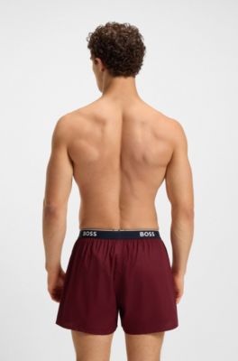 Set van twee katoenen pyjamashorts, Zwart / rood