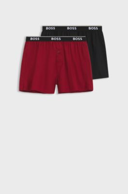 Pyjamabroek met logotailleband van zacht katoen, Rood
