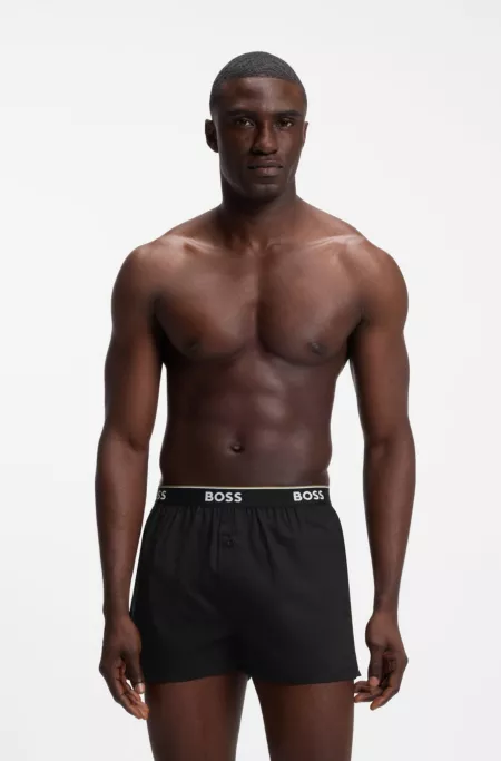 Logo-waistband pajama bottoms in soft cotton