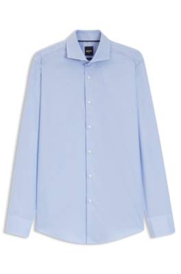 Slim-fit shirt in micro-patterned cotton twill 1