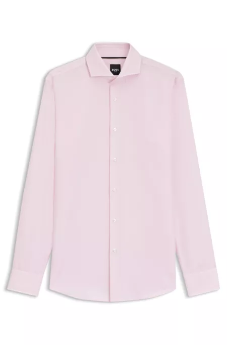 Slim-Fit Hemd aus Baumwoll-Twill mit filigranem Muster