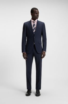 Slim-fit shirt in micro-patterned cotton twill, light pink