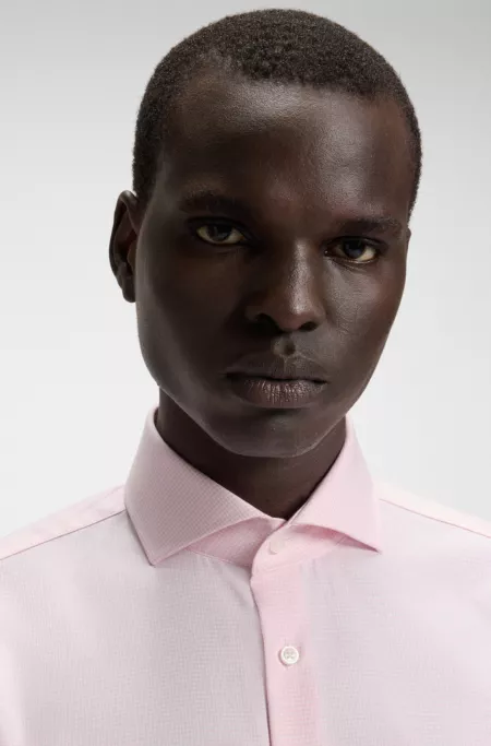 Chemise Slim en twill de coton à micro motif