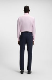 Slim-fit shirt in micro-patterned cotton twill, light pink