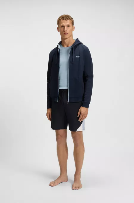 Cotton-blend pyjama shorts with contrast panels