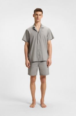 자수 로고 포플린 파자마, 라이트 그레이