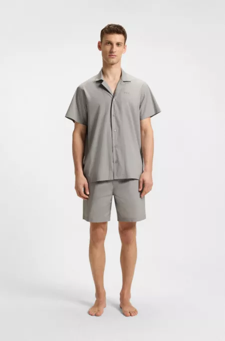 Pyjama en popeline à logos brodés