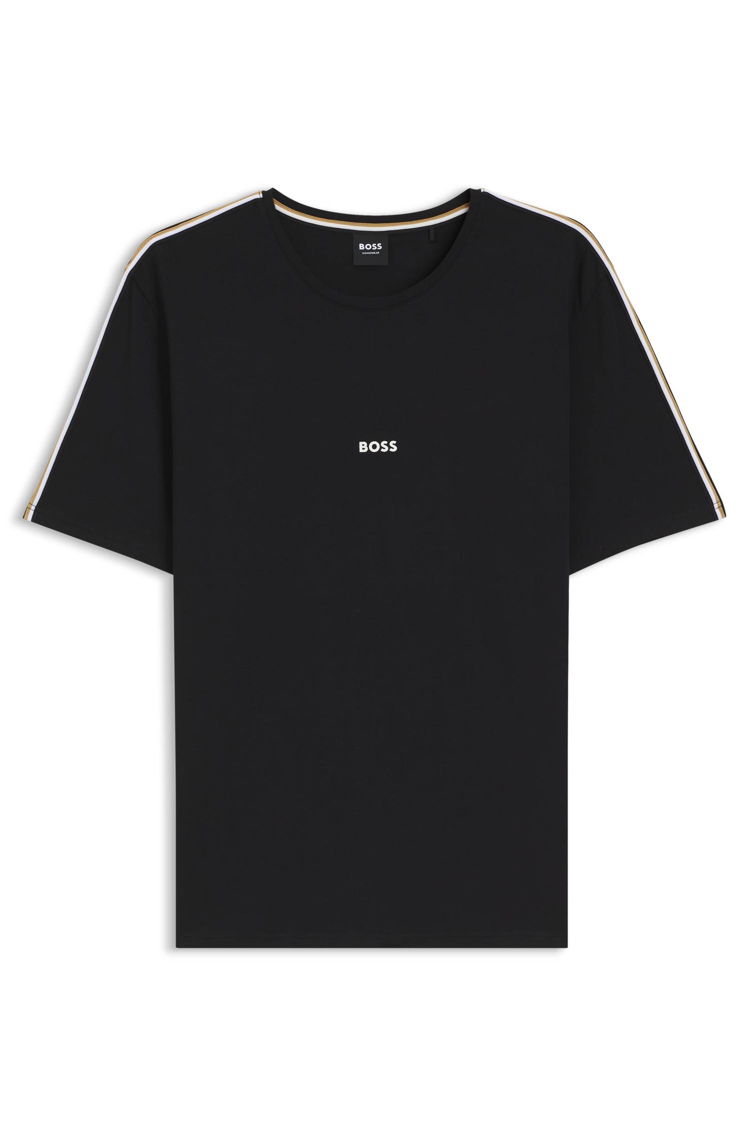 Boss Stretch-cotton pyjama top with signature-stripe tape pyjamas & nattlinnen herr – bild 4