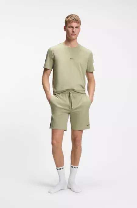 Haut de pyjama en coton stretch avec ruban à rayures emblématiques