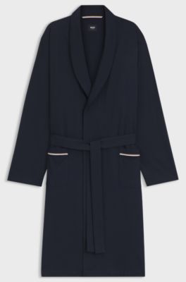 Roup&atilde;o em algod&atilde;o jersey com log&oacute;tipo bordado, Dark Blue