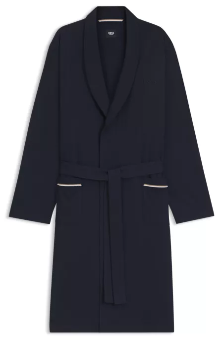 Peignoir en jersey de coton avec logo brodé