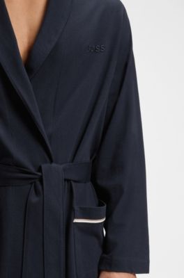 Roup&atilde;o em algod&atilde;o jersey com log&oacute;tipo bordado, Dark Blue