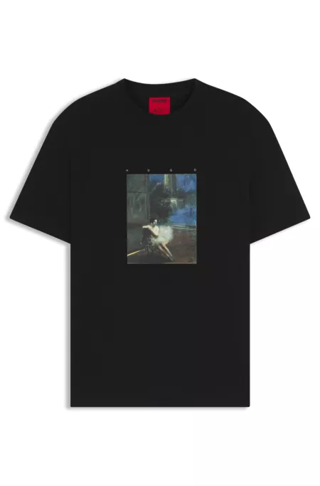 Cotton-jersey T-shirt with ballerina artwork