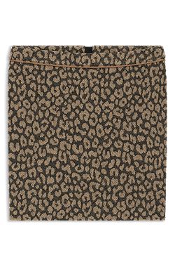 Mini skirt in cotton-blend leopard jacquard