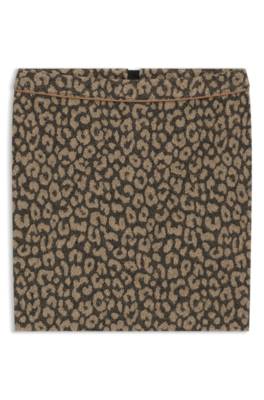 Mini skirt in cotton-blend leopard jacquard 1