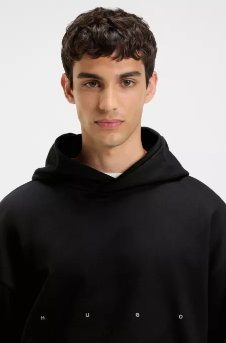 HUGO x apoh oversized-fit hoodie in cotton terry with ballerina artwork