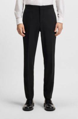 Slim-fit evening suit in washable stretch fabric, Black