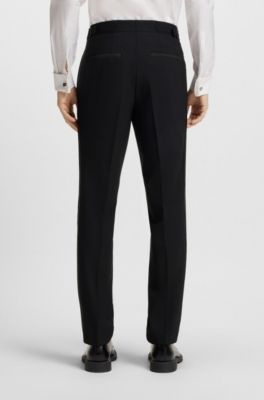 Slim-fit evening suit in washable stretch fabric, Black