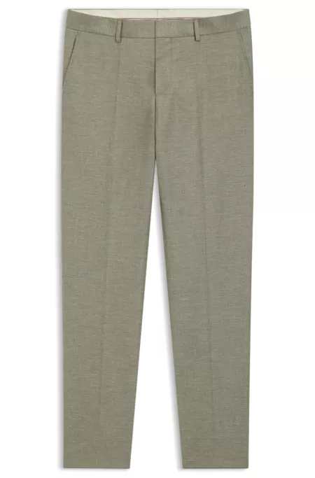 Slim-fit trousers in patterned stretch fabric