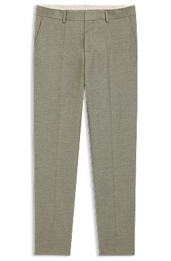 Slim-fit trousers in patterned stretch fabric