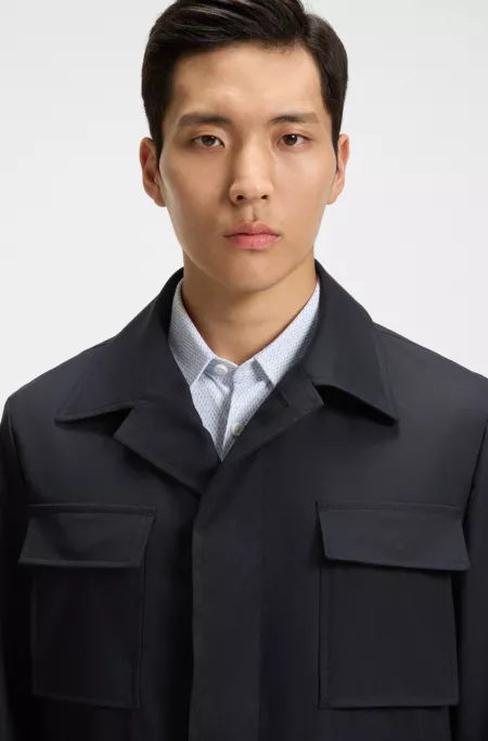 Veste déperlante en laine stretch