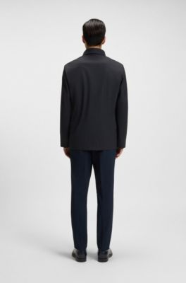 Wasserabweisende Jacke aus Stretch-Wolle, Dunkelblau