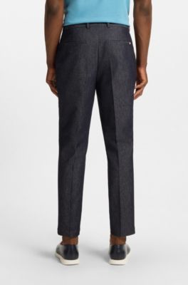 Trans-seasonal Tapered-fit trousers in a cotton blend, Dark Blue