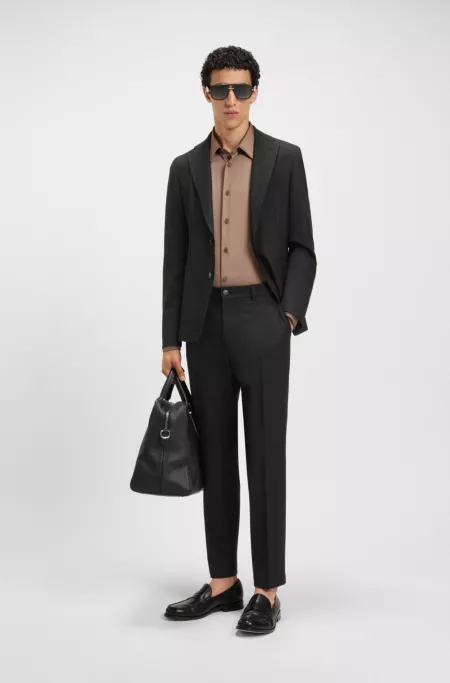 Slim-fit jacket in machine-washable stretch fabric