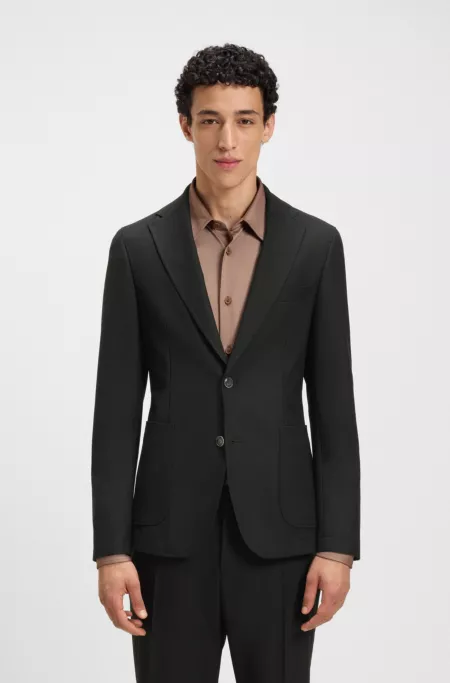 Slim-fit jacket in machine-washable stretch fabric