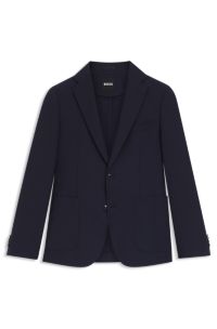 Slim-fit jacket in machine-washable stretch fabric, Dark Blue