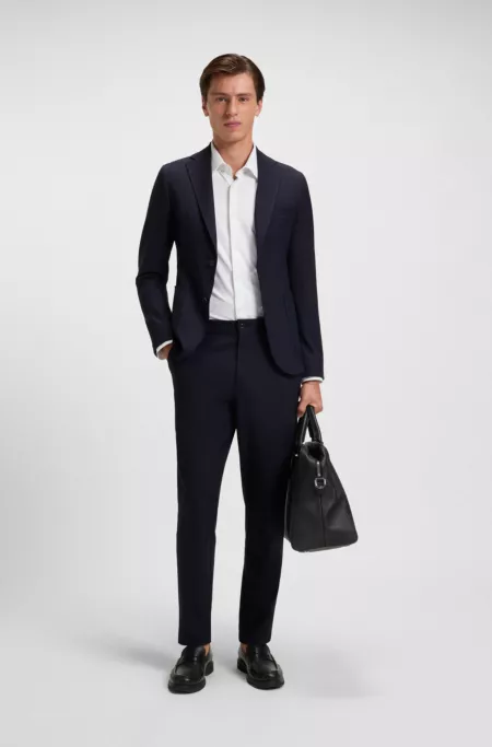 Slim-fit jacket in machine-washable stretch fabric