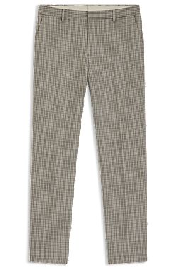 Relaxed-fit trousers in checked stretch fabric