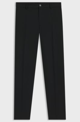 Tapered-fit broek van machinewasbaar stretchmateriaal, Zwart