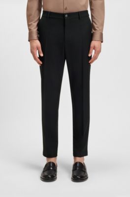 Tapered-fit broek van machinewasbaar stretchmateriaal, Zwart