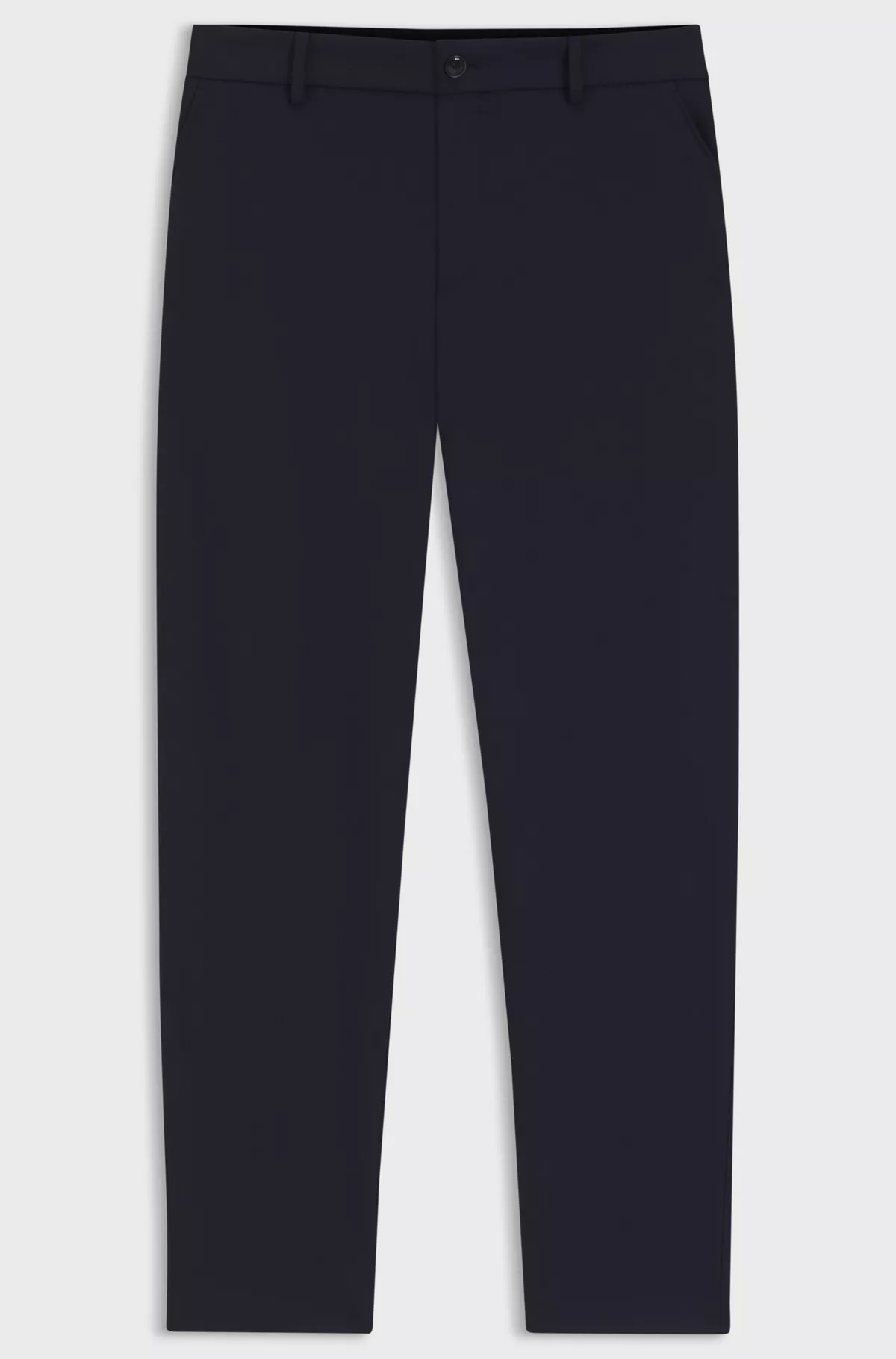 Tapered-fit trousers in machine-washable stretch fabric, Dark Blue