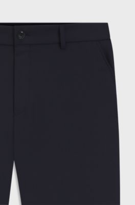 Pantalon Tapered en tissu stretch lavable en machine, Bleu fonc&eacute;