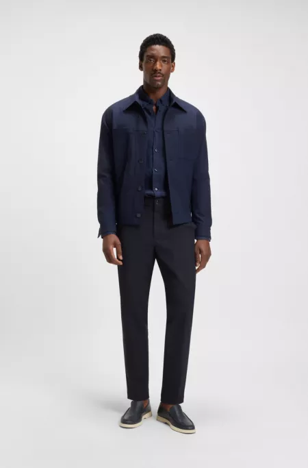 Tapered-fit trousers in machine-washable stretch fabric