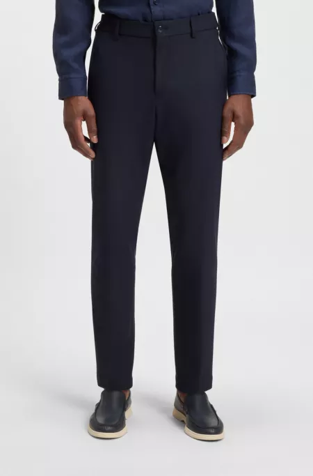 Tapered-fit trousers in machine-washable stretch fabric