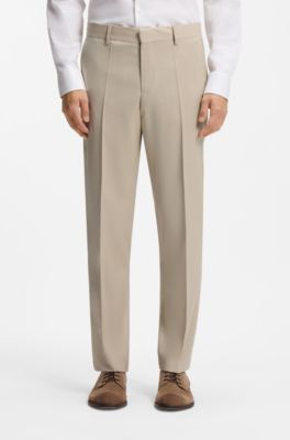 Regular-fit suit in micro-patterned virgin wool, Natural
