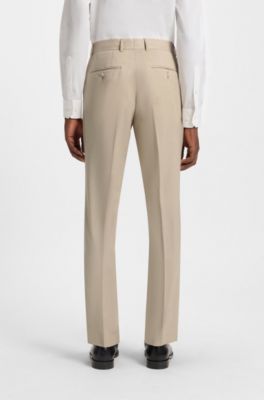 Regular-fit suit in micro-patterned virgin wool, Natural