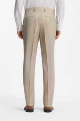 Regular-fit suit in micro-patterned virgin wool, Natural